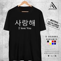 Gambar Kaos baju distro tulisan korea I love you kanji berkualitas 06A - Dongker, M dari Artculescraft undefined 1 Tokopedia