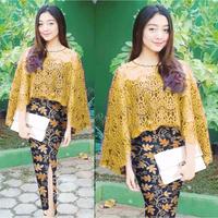 Gambar Set Cape Vania Vanya (4 Wrn) Brukat Renda Glitter + Rok Katun Batik Si dari Feeeeshop undefined 5 Tokopedia