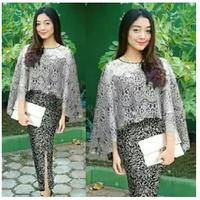 Gambar Set Cape Vania Vanya (4 Wrn) Brukat Renda Glitter + Rok Katun Batik Si dari Feeeeshop undefined 3 Tokopedia