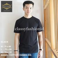 Gambar TSHIRT KAOS OBLONG SLIMFIT HITAM POLOS KATUN PRIA WANITA LENGAN PENDEK - M dari classyfashionid undefined 1 Tokopedia