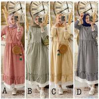 Gambar lovina square maxi dress kotak kotak/gamis kotak kotak/maxi long kotak dari Tokodewshop undefined 1 Tokopedia