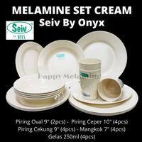 Gambar Piring Melamine Set isi 18 Pcs Cream Merk Seiv By Onyx dari HAPPY MELAMINE undefined 1 Tokopedia