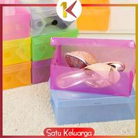 Gambar SK-C157 Kotak Sepatu Tebal Shoes Box Sepatu Transparan Kotak Rak Susun - KotakSepatuBiru dari Satukeluarga undefined 4 Tokopedia