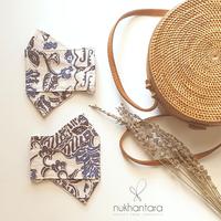 Gambar Haru - masker batik bunga biru abu 3D (3 Lapis) dari Nukhantara undefined 3 Tokopedia