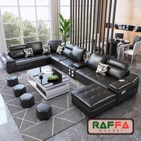 Gambar SOFA MEWAH LETER U - SOFA KULIT RUANG KELUARGA MINIMALIS MODERN [U12] dari Raffa Meubel undefined 1 Tokopedia