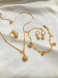 Gambar Set Perhiasan Lapis Emas Permata Setengah Bola Aksesoris Perhiasan - 1 SET, 8 dari Noin Accessories Offcial Store undefined 1 Tokopedia