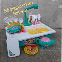 Gambar Mainan Wastafel Cuci Piring Baterai - Kitchen Set Sink Wash Up Anak dari kiyut_syut undefined 1 Tokopedia