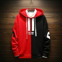 Gambar Jaket Pria Jaket Cowok Hoodie Because Sweater Two Tone Hodie Unisex - Red Black dari Kaguya Stuff undefined 1 Tokopedia