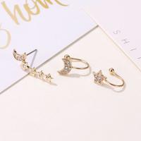 Gambar anting 1 sisi 3 pcs full diamon star moon earrings jan222 dari Oila Official Shop undefined 4 Tokopedia