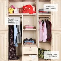 Gambar Olymplast OTC 3PL Modern Lemari Pakaian Baju Plastik 3 Pintu Gantung dari MagicSun undefined 2 Tokopedia