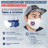 Gambar Masker Kain 3 Ply Water Repellent Sablon Custom Logo Bisa Dicuci Ulang - Logo 1 Sisi dari Toko Om Sugi undefined 1 Tokopedia