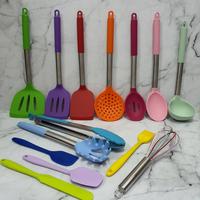 Gambar silicone cooking utensil spatula gagang stainless - slotted spoon dari etc shopline undefined 3 Tokopedia
