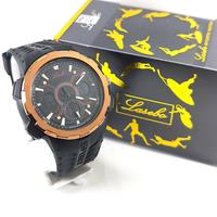 Gambar jam tangan pria original lasebo 8086 dual time rubber/jam tangan cowok - black rosegold dari Toko Davin Jaya shop undefined 2 Tokopedia