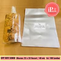Gambar Plastik OPP Roti Tawar/ Roti Sobek/ Roti Sisir 25 x 33 CM TEBAL 40 MIC - 25x35gusset dari iplastik undefined 1 Tokopedia
