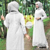 Gambar GAMIS BRUKAT TILE ARIMBI LD 120 SPECIAL WARNA PUTIH / GAUN PENGANTIN - JUMBO LD 120 dari Fleur Fashion Store undefined 1 Tokopedia