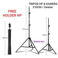 Gambar tripod hp dan kamera 2 meter / tripod 2 meter / tripod kamera + holder dari KURNIA ACCESSORIES HP undefined 5 Tokopedia