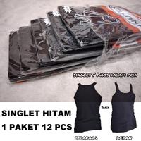 Gambar 1 lusin ( 12 pcs ) kaos dalam- singlet hitam pria remaja dan dewasa dari grosirunderwear_NEW undefined 1 Tokopedia