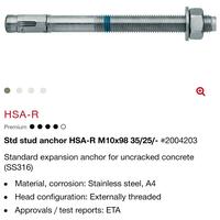 Gambar HILTI DYNABOLT TRUBOLT ANCHOR ANGKUR HSA-R M10 X 98MM STAINLESS 316 - 4 pc dari Kinabolt undefined 1 Tokopedia