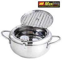 Gambar Panci Fryer Stainless Steel Dengan Thermometer - Maxistore - 2.2 Liter dari Maxi Store Makassar undefined 2 Tokopedia