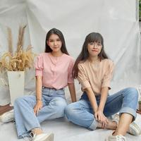 Gambar Adellia blouse / pakaian wanita - baju blouse - lengan pendek balon - dusty pink dari joanne_store undefined 3 Tokopedia