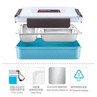 Gambar [FL] Tedemei Lunch Box Stainless / Tempat Makan 3 Sekat Import Quality - Merah dari F&L_Shop undefined 3 Tokopedia