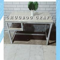 Gambar Meja belajar 100x50 / meja kerja kantor / rak sudut - KAKI PUTIH dari Chugbog Craft undefined 2 Tokopedia