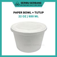 Gambar 50PC PAPER BOWL + TUTUP 22 OZ 650 ML MANGKOK KERTAS TEMPAT CUP dari Seribu Gerbang undefined 1 Tokopedia