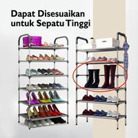 Gambar Rak Sepatu Besi Portable Organizer Storage Penyimpanan Tempat Sepatu - Hitam dari Azonex undefined 5 Tokopedia