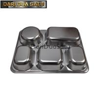Gambar Piring Food Tray Wadah Tempat Makan 5 Sekat dengan Tutup - Tutup Stainless dari DariDuaSatu undefined 4 Tokopedia