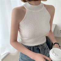 Gambar Baju Tank Crop Top Knit Halter Wanita Sexy Import Murah Korean Style - White dari sims shop undefined 4 Tokopedia