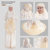 Gambar Mukena Sutra Punggung Kerancang Padang/Mukena Asli Bukit Tinggi Bagus - Cream dari ALFAUZI COLLECTION undefined 5 Tokopedia