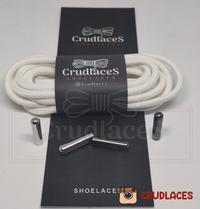 Gambar Tali Sepatu Bulat Putih Polyester Ujung Aglets Besi/metal Crudlaces - Tali Sepatu, 120 CM dari crudlaces undefined 1 Tokopedia