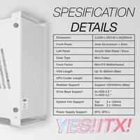 Gambar Metal Fish G5 Plus Tempered Glass Alumunium Premium Mini ITX PC Case dari TF Com undefined 5 Tokopedia