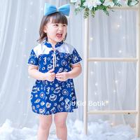 Gambar Baju Couple Keluarga Batik Pasangan Ayah Ibu dan Anak Navy Katun Bagus - kemeja 2-3 th dari Kidkid Batik undefined 4 Tokopedia