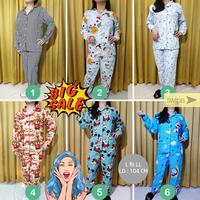 Gambar PIYAMA Free Size L-LL Lengan Panjang Set Baju Tidur Wanita Katun XLPP dari Indonesia Garage undefined 1 Tokopedia