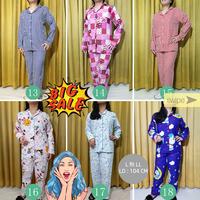 Gambar PIYAMA Free Size L-LL Lengan Panjang Set Baju Tidur Wanita Katun XLPP dari Indonesia Garage undefined 3 Tokopedia