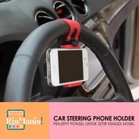 Gambar CAR STEERING PHONE HOLDER - Penjepit Ponsel Penahan HP Aksesoris Mobil dari RisLarisManis undefined 2 Tokopedia