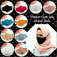 Gambar Masker Kain Brukat Gliter Cantik Hijab 2 ply Pesta - Headloop - Pink Fanta dari Premiere Shopping Mart undefined 1 Tokopedia