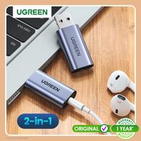Gambar Ugreen 2 in 1 USB to 3.5mm Sound card audio adapter Gray 80864 dari Radix Teknologi undefined 1 Tokopedia