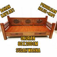 Gambar Kursi Bangku Panjang Model Balebale Kayu Jati Untuk Bersantai - SUDAH WARNA dari Purus Jati Furniture undefined 1 Tokopedia