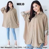 Gambar Kemeja polkadot oversize hem wanita jumbo bigsize dusty milo size 4XL - Dusty dari ERIKAWAI SHOP undefined 2 Tokopedia