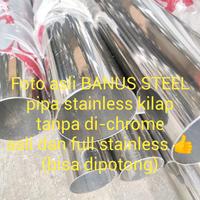 Gambar Pipa stainless 304 diameter 2" inch tebal 1,2 mm kilap mirror ornamen dari BANUSSTEELL undefined 1 Tokopedia