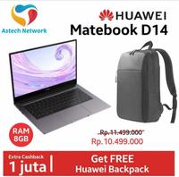 Gambar HUAWEI MATEBOOK D14 8GB 256GB Intel i3 GARANSI RESMI - Intel Core i5 dari Astech Network Official undefined 1 Tokopedia