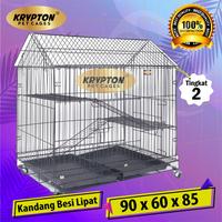 Gambar Kandang Kucing Tingkat 2 Jumbo XXL 90x55x85 + RODA (bisa untuk 3-4 eko dari KRYPTON- undefined 4 Tokopedia