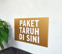 Gambar Papan Tulisan Sign A3 Petunjuk Kurir PAKET TARUH DI SINI Include Logo dari unicorn aja bisa undefined 2 Tokopedia