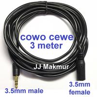 Gambar Kabel AUX Speker cewe cowo Jack 3.5mm konektor 3m Cable Wire Speaker dari JJ Makmur Electronic undefined 1 Tokopedia