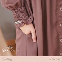 Gambar Chelline dress Kode 10 Choco by Jasmine Lidia Hadiwinoto - Gamis Polos - Choco, M dari Citalova Hijab undefined 1 Tokopedia