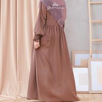 Gambar Chelline dress Kode 10 Choco by Jasmine Lidia Hadiwinoto - Gamis Polos - Choco, M dari Citalova Hijab undefined 2 Tokopedia