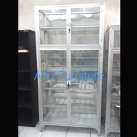 Gambar rak piring gajah 2 susun tinggi pipa kaca tebal alumunium anti karat dari Ayu Furniture Pangjay undefined 2 Tokopedia