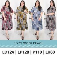 Gambar JUMBO 1579 ELYSIA DRESS BIGSIZE BAHAN WOOLPEACH FIT TO XXL MIDIDRESS dari Denisa Shop undefined 1 Tokopedia